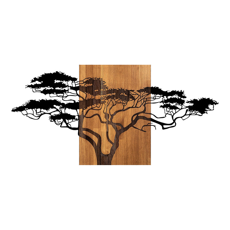 Διακοσμητικό τοίχου Efren pakoworld ξύλο πεύκου σε φυσική απόχρωση με μαύρο μέταλλο 144x3x70εκ - Hippiehome.gr