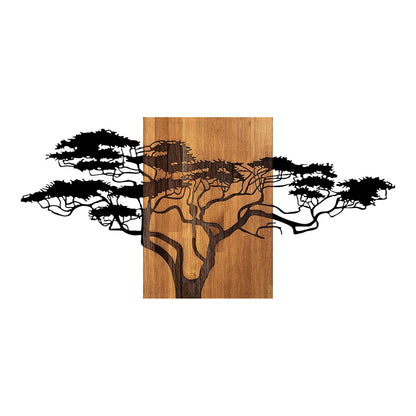 Διακοσμητικό τοίχου Efren pakoworld ξύλο πεύκου σε φυσική απόχρωση με μαύρο μέταλλο 144x3x70εκ - Hippiehome.gr