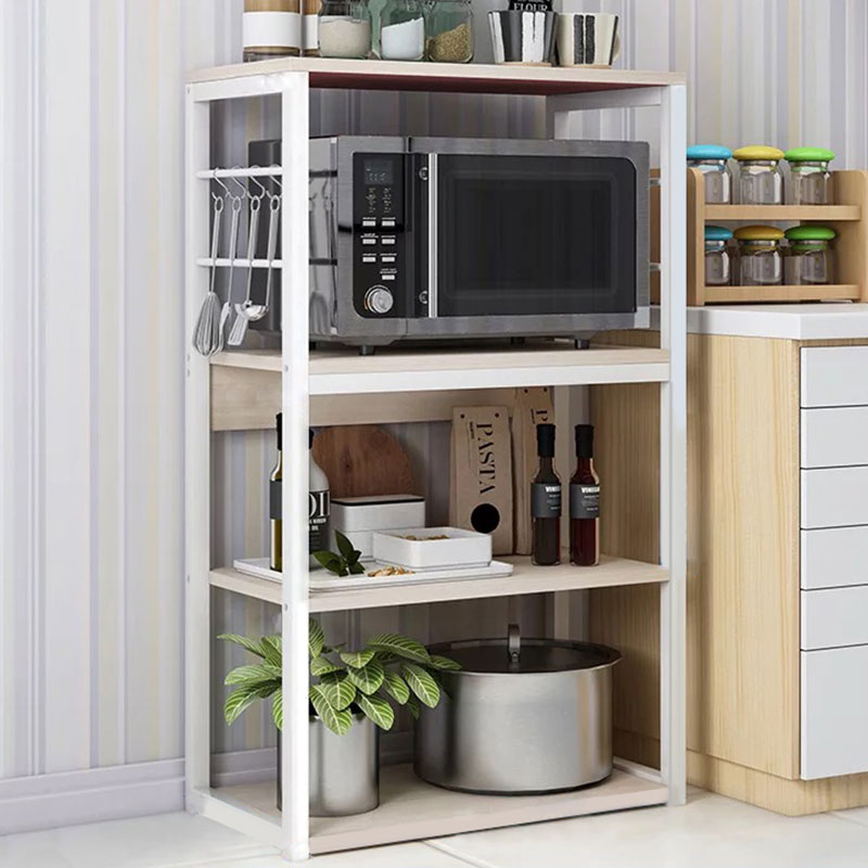 Ραφιέρα επιδαπέδια Wille pakoworld μέταλλο λευκό-φυσικό 50x30x99εκ - Hippiehome.gr