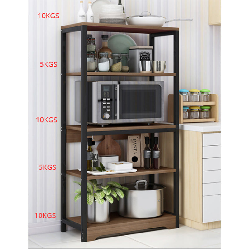 Ραφιέρα επιδαπέδια Obra pakoworld μέταλλο καρυδί-μαύρο 60x30x126εκ - Hippiehome.gr