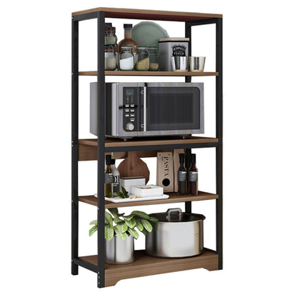 Ραφιέρα επιδαπέδια Obra pakoworld μέταλλο καρυδί-μαύρο 60x30x126εκ - Hippiehome.gr