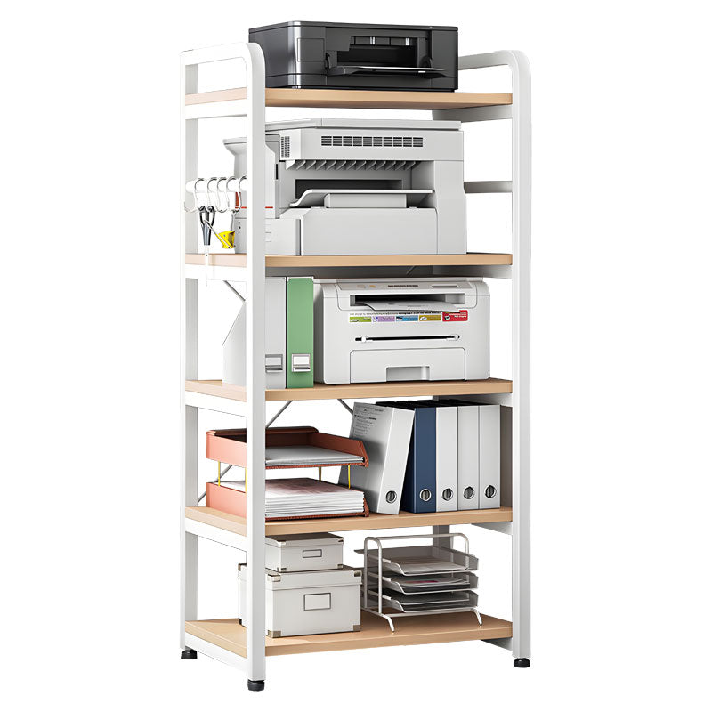 Ραφιέρα επιδαπέδια Lito pakoworld μέταλλο λευκό-φυσικό 60x40x140εκ - Hippiehome.gr