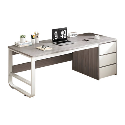 Γραφείο Salto pakoworld με συρταριέρα-MDF γκρι-λευκό 120x48x74εκ - Hippiehome.gr