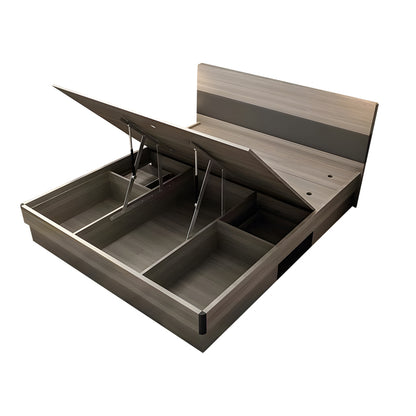 Κρεβάτι Daizy pakoworld μονό με αποθηκευτικό χώρο ανοιχτό καρυδί-γκρι 120x200εκ - Hippiehome.gr