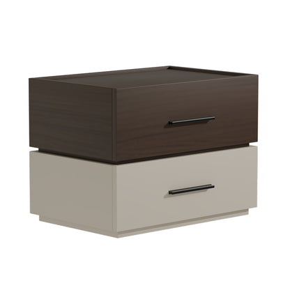 Κομοδίνο Sonlen pakoworld mdf σε καρυδί-μπεζ απόχρωση 60x40x44.5εκ - Hippiehome.gr