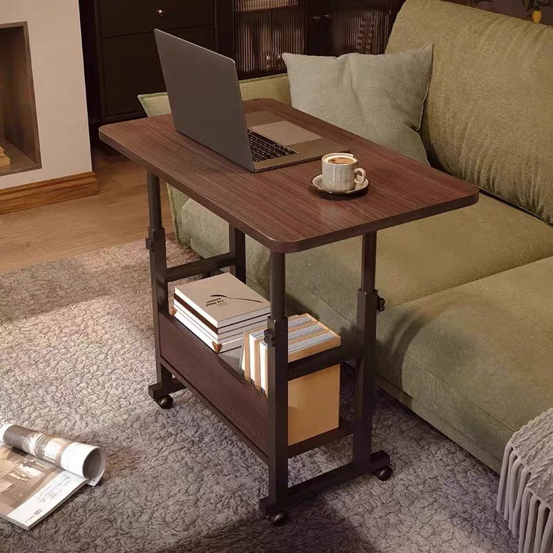 Γραφείο τροχήλατο Stolu I pakoworld MDF-metal σε καρυδί απόχρωση 80x40x68εκ - Hippiehome.gr