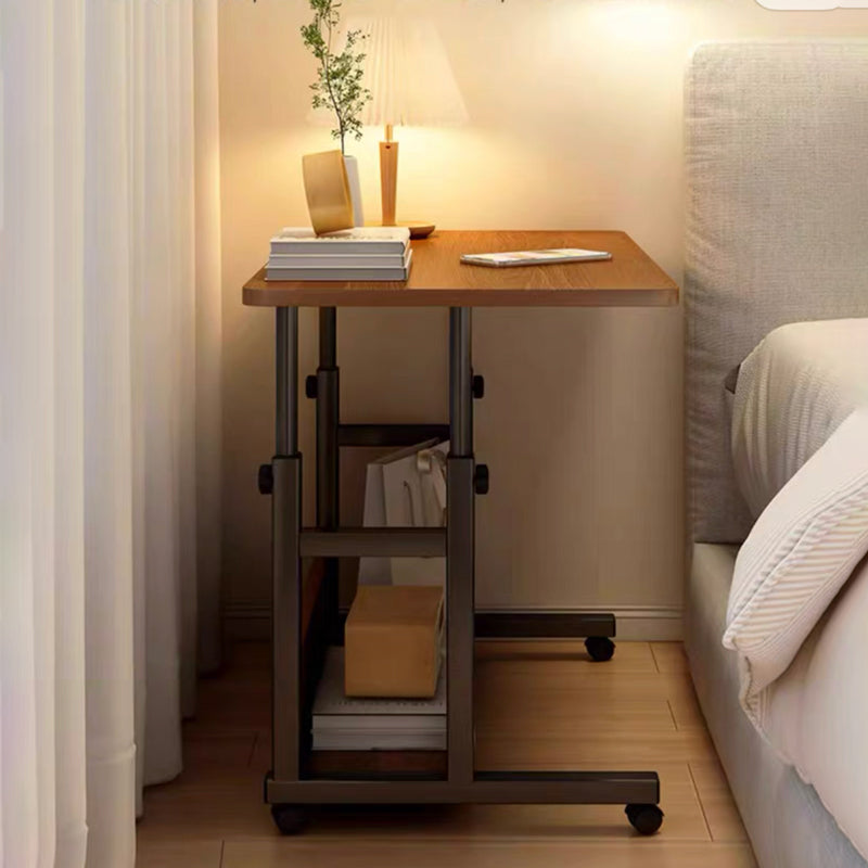 Γραφείο τροχήλατο Stolu I pakoworld MDF-metal σε καρυδί απόχρωση 80x40x68εκ - Hippiehome.gr