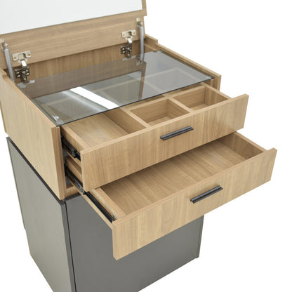 Τουαλέτα κρεβατοκάμαρας Sonlen pakoworld ανθρακί-sonoma 60x45x130εκ - Hippiehome.gr