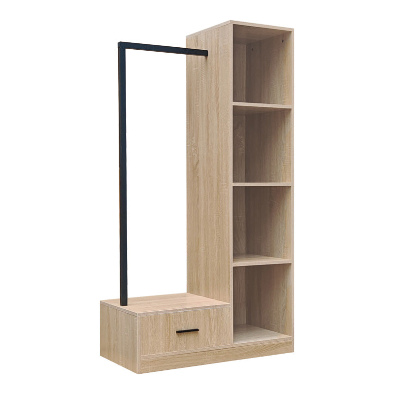 Έπιπλο εισόδου Erdeco pakoworld mdf σε φυσική απόχρωση 80x40x150εκ - Hippiehome.gr