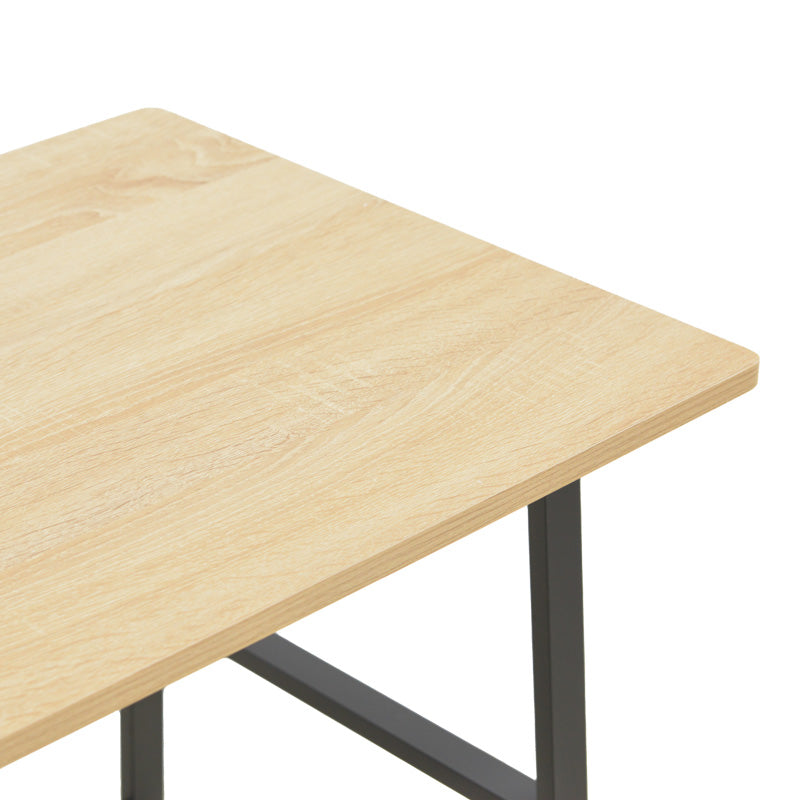 Γραφείο εργασίας Ferje pakoworld με ράφια mdf σε φυσική με μαύρη απόχρωση 100x48x75εκ - Hippiehome.gr