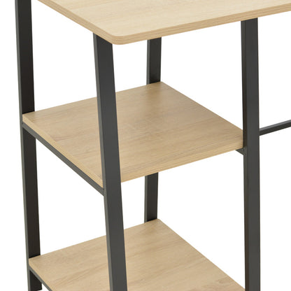 Γραφείο εργασίας Ferje pakoworld με ράφια mdf σε φυσική με μαύρη απόχρωση 100x48x75εκ - Hippiehome.gr