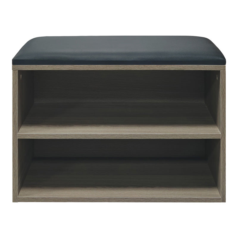 Παπουτσοθήκη-Σκαμπό Kiana pakoworld 4 ζεύγων με μαξιλάρι σε γκρι-oak απόχρωση 60x32x44εκ - Hippiehome.gr