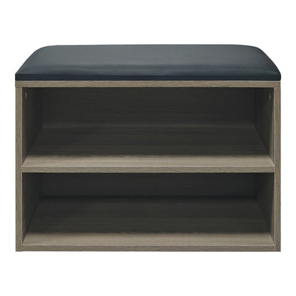 Παπουτσοθήκη-Σκαμπό Kiana pakoworld 4 ζεύγων με μαξιλάρι σε γκρι-oak απόχρωση 60x32x44εκ - Hippiehome.gr