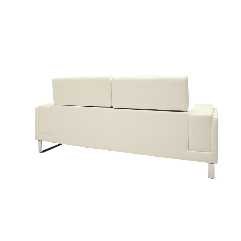 Καναπές Shea pakoworld 3θέσιος PU ivory-inox 198x80x87εκ - Hippiehome.gr