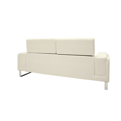 Καναπές Shea pakoworld 3θέσιος PU ivory-inox 198x80x87εκ - Hippiehome.gr
