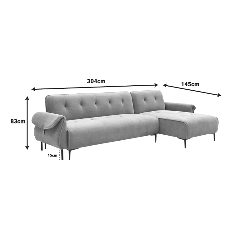 Kαναπές κρεβάτι τριθέσιος αναστρέψιμος Nuavid pakoworld ύφασμα σε κίτρινη απόχρωση 293x143x85εκ - Hippiehome.gr