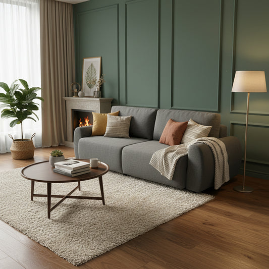 Kαναπές-κρεβάτι τριθέσιος Hungie pakoworld υφασμα γκρι 250x92x89εκ - Hippiehome.gr