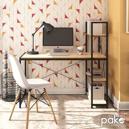Γραφείο-ραφιέρα Ramon pakoworld φυσικό-μαύρο 122x64x120εκ - Hippiehome.gr