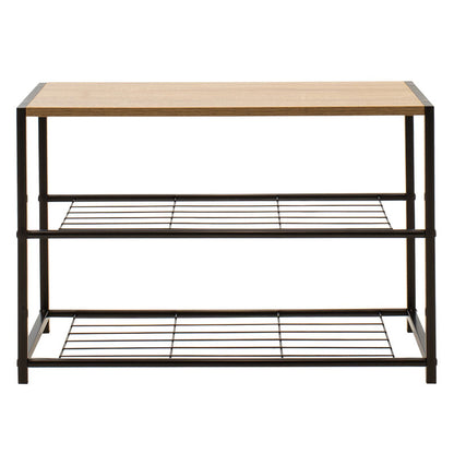 Παπουτσοθήκη Ramon pakoworld 6 ζευγών φυσικό-μαύρο 63x30x43εκ - Hippiehome.gr