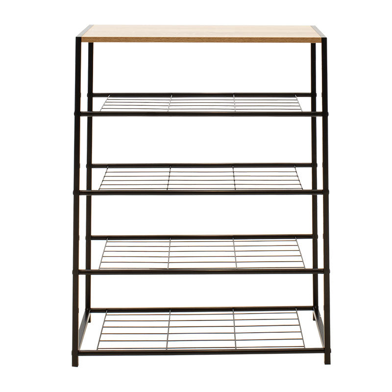 Παπουτσοθήκη Ramon pakoworld 12 ζευγών φυσικό-μαύρο 63x30x83εκ - Hippiehome.gr