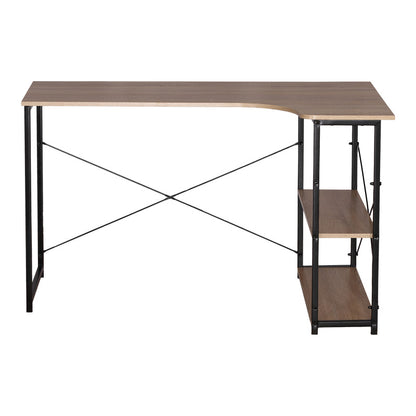 Γωνιακό γραφέιο Merlin pakoworld δεξιά γωνία σε oak απόχρωση με μαύρο μέταλλο 120x73x75εκ - Hippiehome.gr