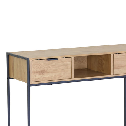 Κονσόλα Regando pakoworld σε oak απόχρωση με μαύρο μέταλλο 100x35x80εκ - Hippiehome.gr