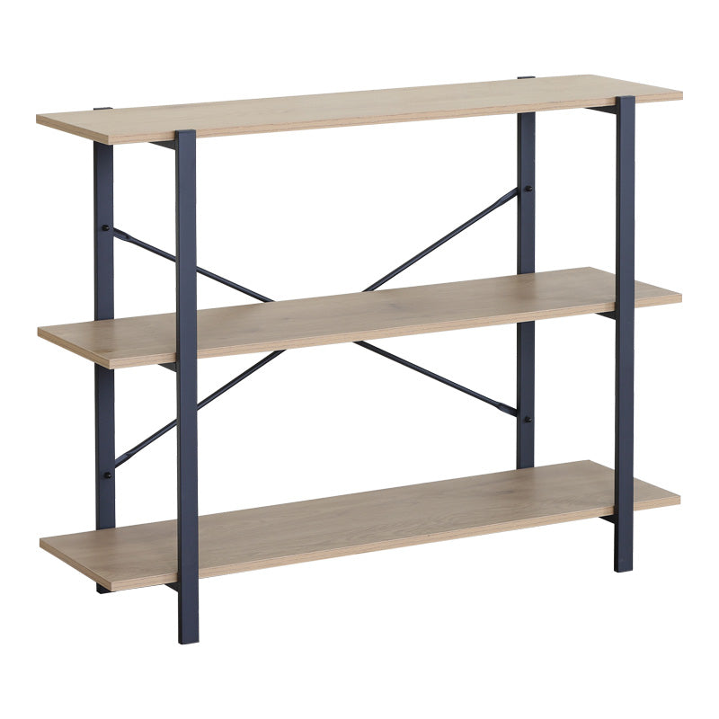 Επιδαπέδια ραφιέρα Nebranzo pakoworld σε oak απόχρωση με μαύρο μέταλλο 106x35x80εκ - Hippiehome.gr