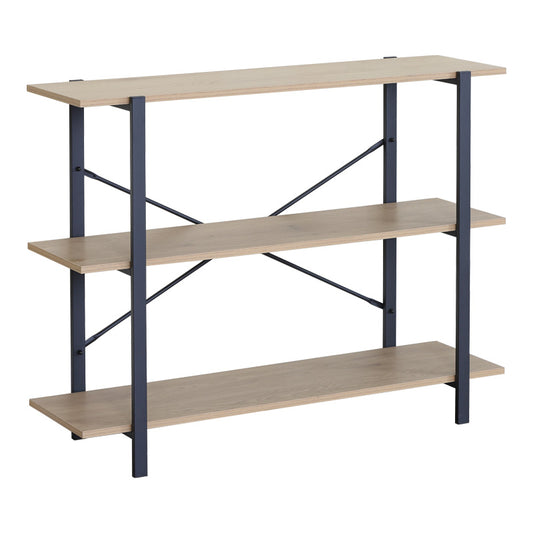 Επιδαπέδια ραφιέρα Nebranzo pakoworld σε oak απόχρωση με μαύρο μέταλλο 106x35x80εκ - Hippiehome.gr