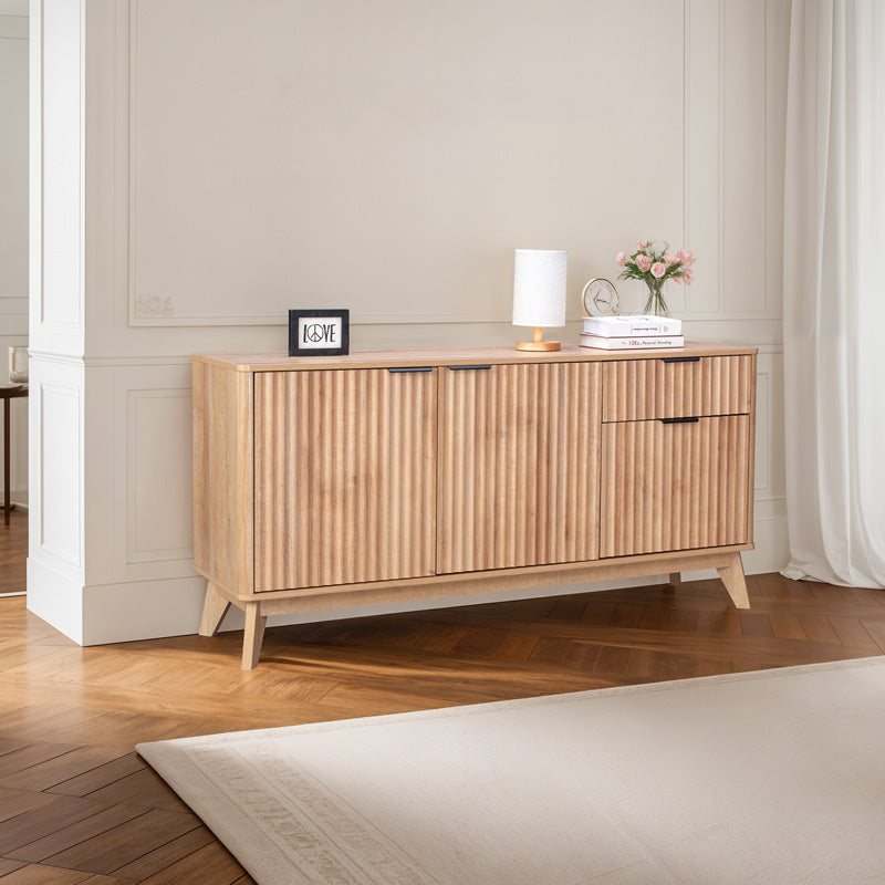 Μπουφές Hamea pakoworld mdf σε φυσική απόχρωση 150x39,5x73εκ - Hippiehome.gr
