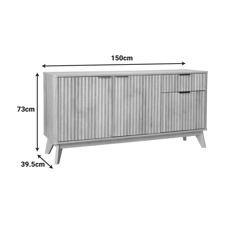 Μπουφές Hamea pakoworld mdf σε φυσική απόχρωση 150x39,5x73εκ - Hippiehome.gr