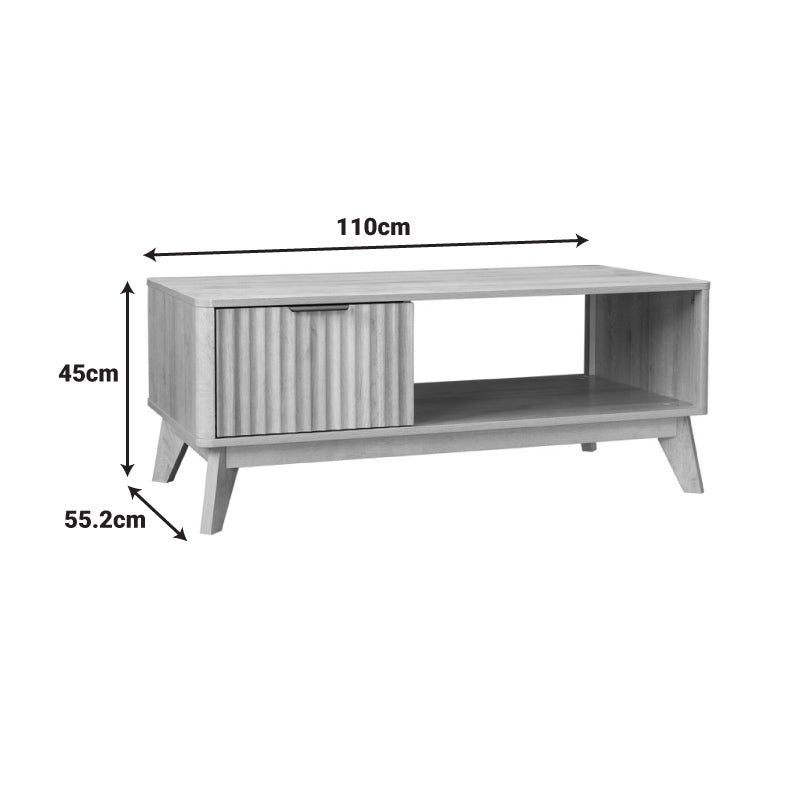 Τραπέζι σαλονιού Hamea pakoworld mdf σε φυσική απόχρωση 110x55,2x45εκ - Hippiehome.gr