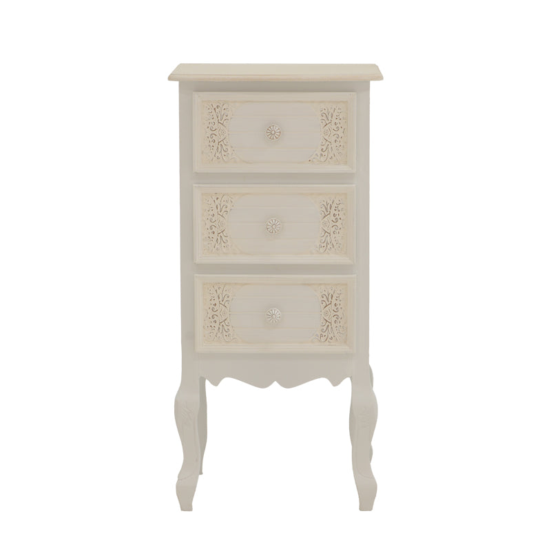 Pazlen Inart mdf chest of drawers in white antique shade 40x34.5x82cm