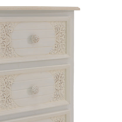 Pazlen Inart mdf chest of drawers in white antique shade 40x34.5x82cm