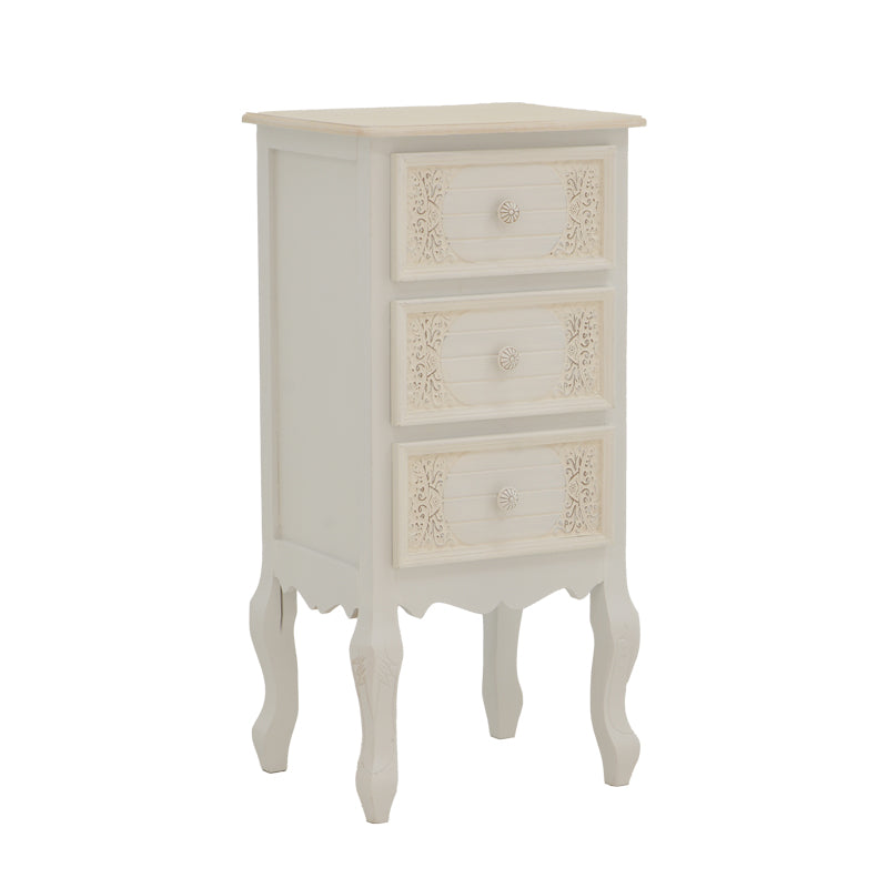 Pazlen Inart mdf chest of drawers in white antique shade 40x34.5x82cm