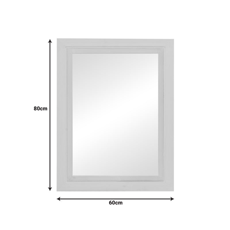 Joliene Inart mdf mirror in antique white-natural shade 60x80x2.1cm