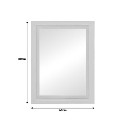 Joliene Inart mdf mirror in antique white-natural shade 60x80x2.1cm