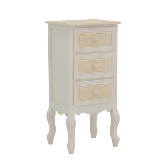 Joliene Inart mdf chest of drawers in antique white-natural shade 40x34.5x82cm