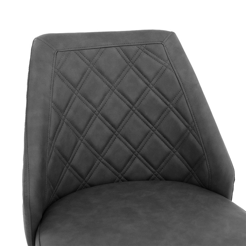 Σκαμπό μπαρ Inflame pakoworld PU ανθρακί-μέταλλο μαύρο - Hippiehome.gr