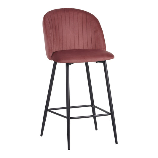 Σκαμπό μπαρ Barow pakoworld βελούδο σε σάπιο μήλο απόχρωση με μαύρα μεταλλικά πόδια 53x46.5x96.5 - Hippiehome.gr