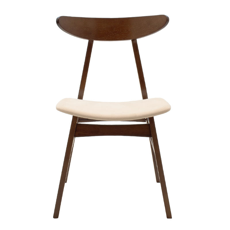 Καρέκλα Orlean pakoworld μπεζ ύφασμα-rubberwood καρυδί πόδι - Hippiehome.gr