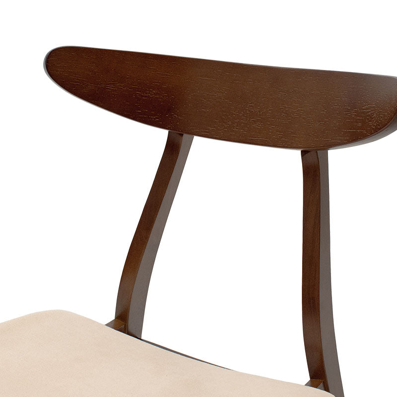 Καρέκλα Orlean pakoworld μπεζ ύφασμα-rubberwood καρυδί πόδι - Hippiehome.gr