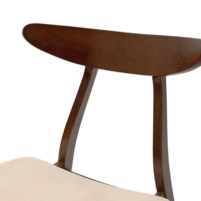 Καρέκλα Orlean pakoworld μπεζ ύφασμα-rubberwood καρυδί πόδι - Hippiehome.gr