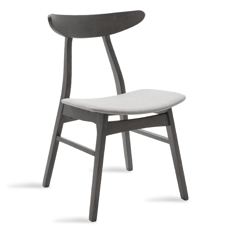 Καρέκλα Orlean pakoworld γκρι ύφασμα-rubberwood ανθρακί πόδι - Hippiehome.gr