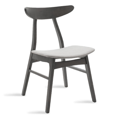 Καρέκλα Orlean pakoworld γκρι ύφασμα-rubberwood ανθρακί πόδι - Hippiehome.gr
