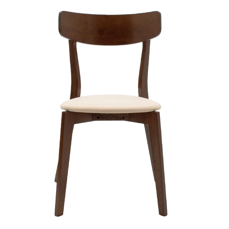 Καρέκλα Toto pakoworld μπεζ ύφασμα-rubberwood καρυδί πόδι - Hippiehome.gr
