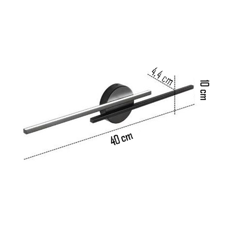 Φωτιστικό τοίχου-απλίκα PWL-1138 pakoworld LED μαύρο 40x10x6εκ - Hippie Home 