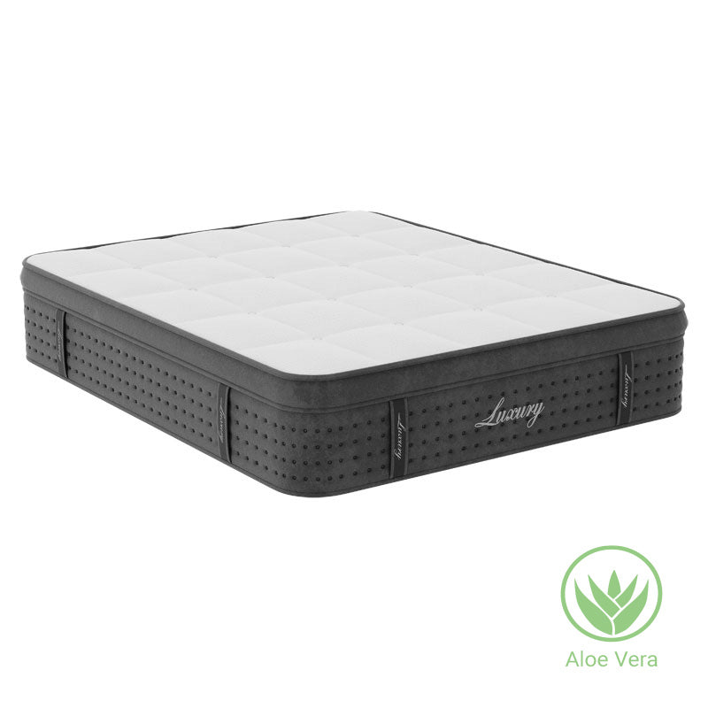 Στρώμα Luxury pakoworld pocket spring+gel memory foam+latex μονής όψης aloe vera 34-36cm 160x200εκ - Hippiehome.gr
