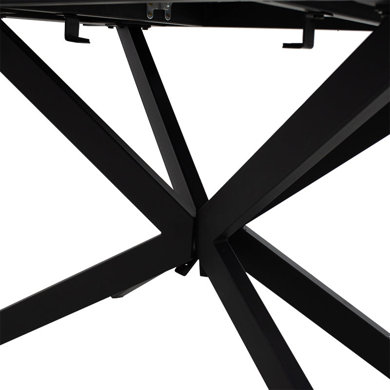 Τραπέζι επεκτεινόμενο Palan pakoworld sintered stone σε όψη μαρμάρου - μαύρο μέταλλο 160-200x80x77εκ - Hippiehome.gr