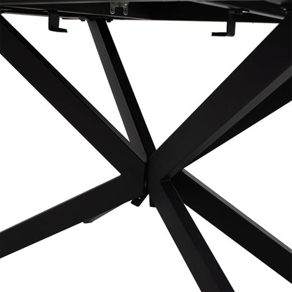 Τραπέζι επεκτεινόμενο Palan pakoworld sintered stone σε όψη μαρμάρου - μαύρο μέταλλο 160-200x80x77εκ - Hippiehome.gr