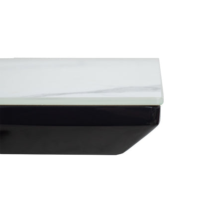 Τραπέζι επεκτεινόμενο Palan pakoworld sintered stone σε όψη μαρμάρου - μαύρο μέταλλο 160-200x80x77εκ - Hippiehome.gr